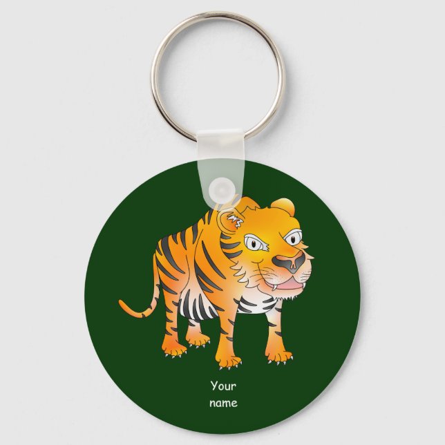Porte-clés Joyeux tigre de dessin animé (Recto)