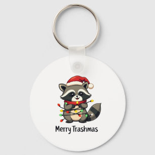 Porte-clés Joyeux Trashmas Funny Raccoon Noël