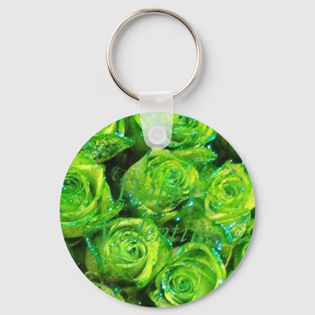 Porte-clés Joyeux Valentine Love Romantique Green Parties sci (Recto)