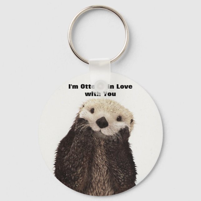 Porte-clés Joyeux Valentines Jour Funny Otter (Recto)