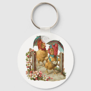 Porte-clés Joyeux Vintage de poules de Pâques