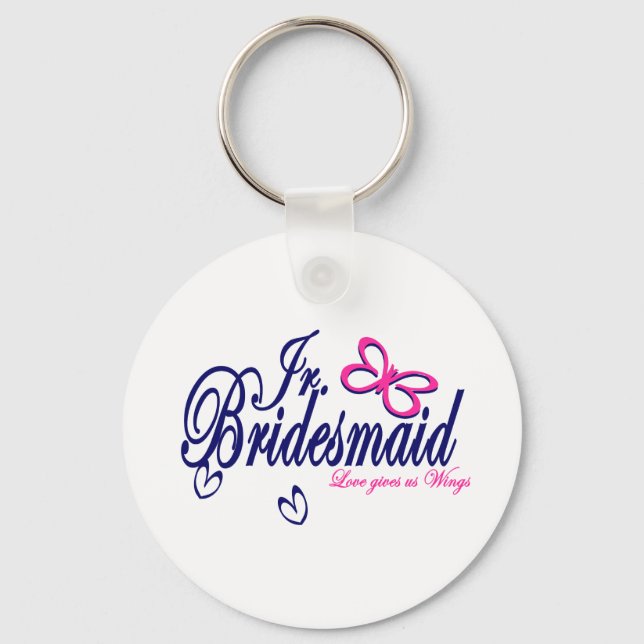 Porte-clés Jr. Bridesmaid/ Thème Papillon (Recto)