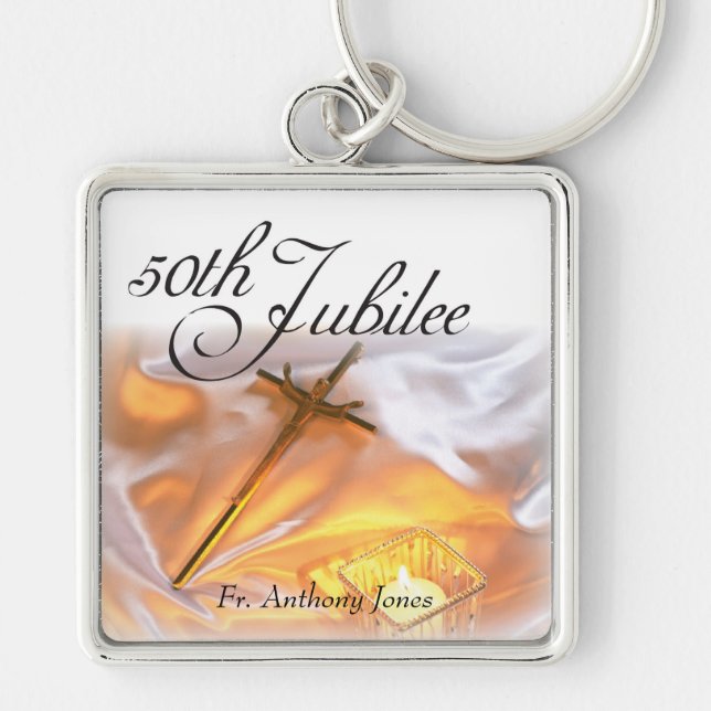 Porte-clés Jubilé d'or Vie religieuse, Cross Candle (Devant)