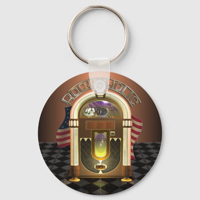 Porte-clés Jukebox Porte - clé Rockaholic (Recto)