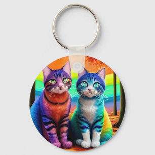 Porte-clés Jumeaux de chats Art numérique-56467