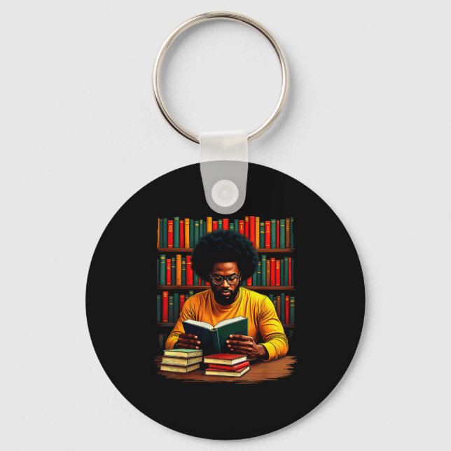 Porte-clés Juneteenth Black Man Reading Books  (Recto)