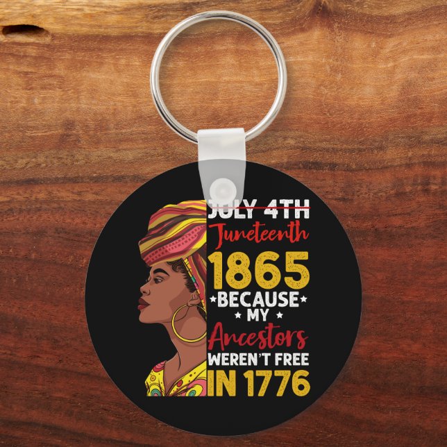 Porte-clés Juneteenth Parce que mes ancêtres n'étaient pas li (Recto)