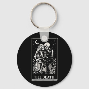 Porte-clés Jusqu'à la mort, couple de squelettes Tarot Gothiq