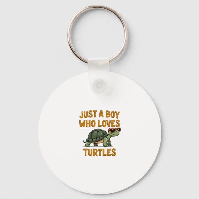 Porte-clés Just a boy who loves turtles Children boy (2) (Recto)