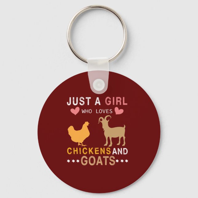 Porte-clés just a girl who lockens chickens and goats (Recto)