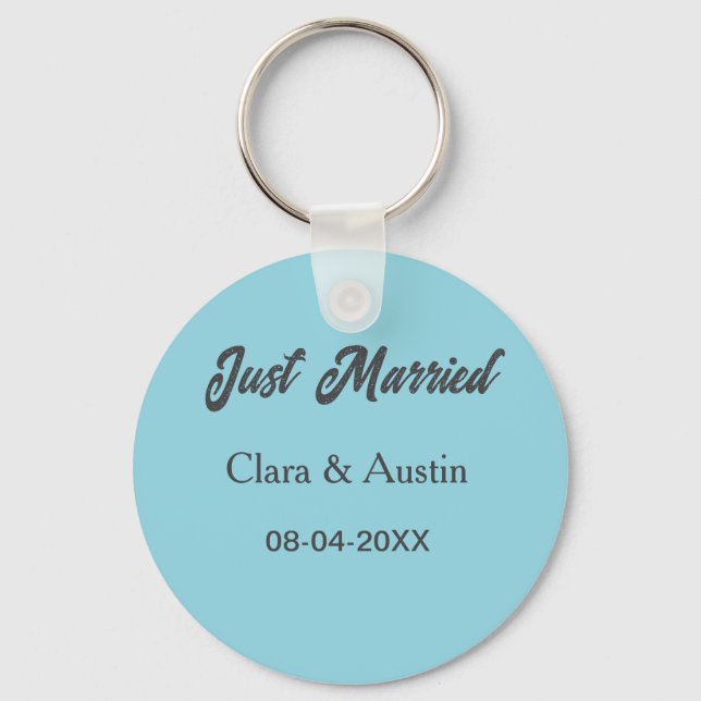 Porte-clés Just Married add couple name date year wedding sim (Recto)