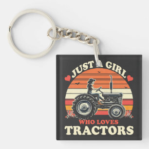 Porte-clés Juste fille qui aime Tracteurs Tractor Lover Vinta
