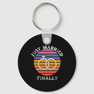 Porte-clés Juste Marié Finalement Marié Amusant Marié