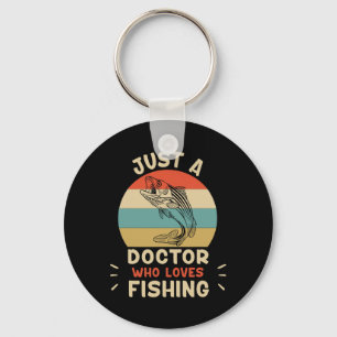Porte-clés Juste un docteur aime la chemise de pêche drôle de