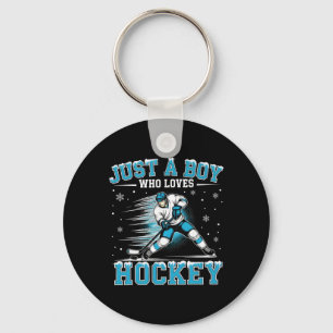 Porte-clés Juste un garçon qui aime joueur de hockey hockey s
