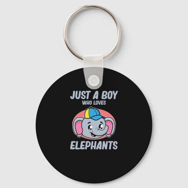 Porte-clés Juste Un Garçon Qui Aime Les Éléphants Mignonne Am (Recto)