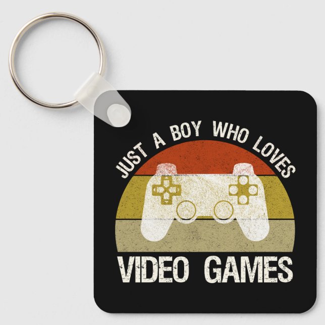 Porte-clés Juste un garçon qui aime les jeux vidéo (Recto)