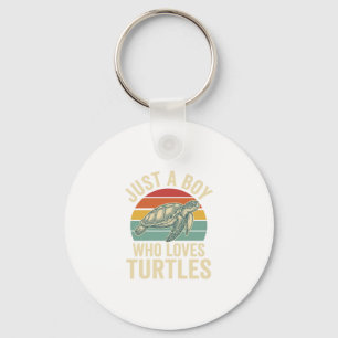 Porte-clés Juste un garçon qui aime les tortues Vintage Turtl