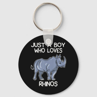 Porte-clés Juste Un Garçon Qui Aime Rhinos Lover Cadeau Rhino