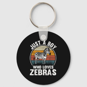 Porte-clés Juste Un Garçon Qui Aime Zebras Recto Zebra Lover