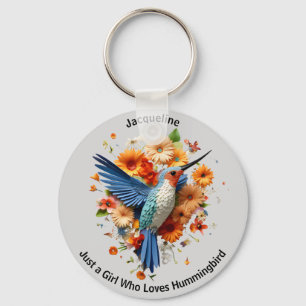 Porte-clés Juste Une Fille Qui Aime Le Colibri Personnaliser 