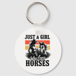 Porte-clés Juste une fille qui aime les chevaux Western Cowgi
