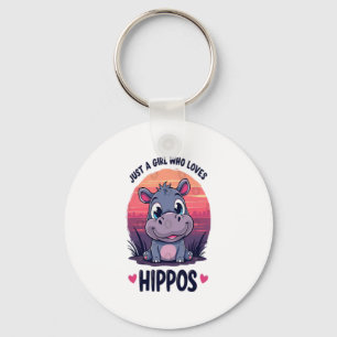 Porte-clés Juste une fille qui aime les hippopotames - Bébé m