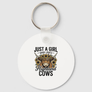 Porte-clés Juste une fille qui aime les vaches des Highlands 