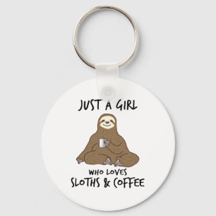 Porte-clés Juste une fille qui aime Sloths Coffee