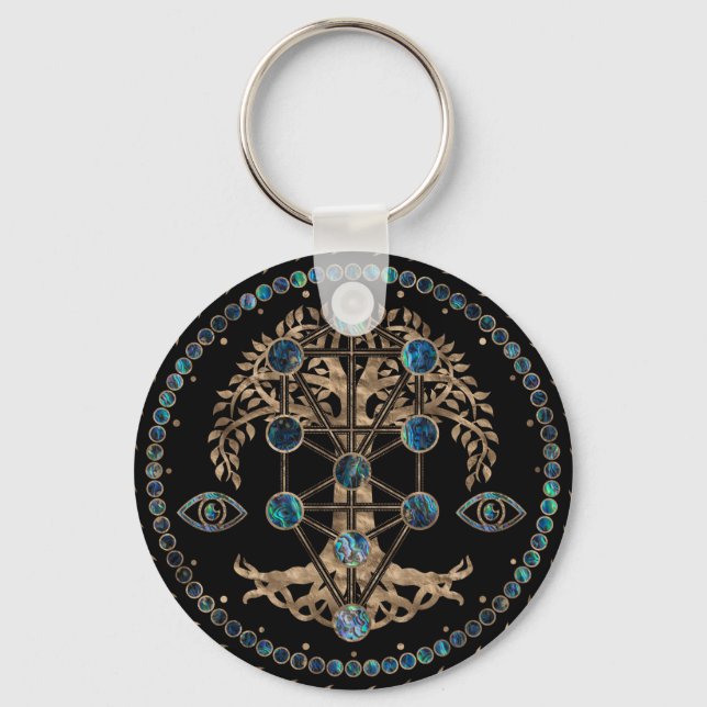 Porte-clés Kabbalah L'Arbre de Vie L'Balone et l'Or (Recto)