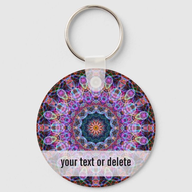 Porte-clés Kaléidoscope de Lotus pourpre (Recto)