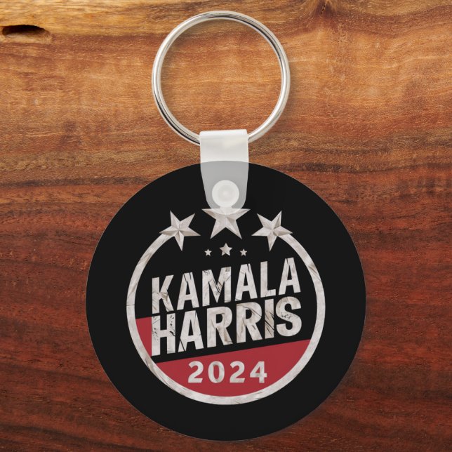 Porte-clés Kamala Harris 2024 Pour Les Élections Rétro Du Pré (Recto)