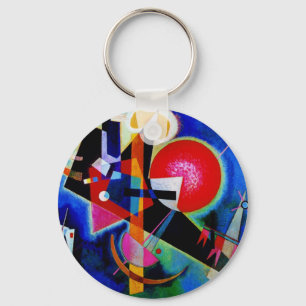 Porte-clés Kandinsky en peinture Abstraite bleue