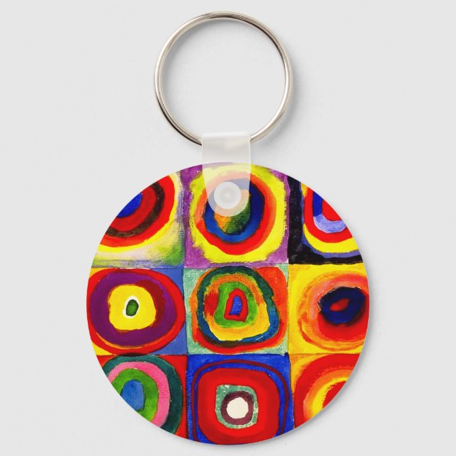 Porte-clés Kandinsky Farbstudie Cercles Carré Quadrate Art (Recto)