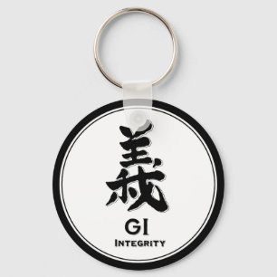 Porte-clés Kanji de samouraïs de vertu de bushido d'honnêteté