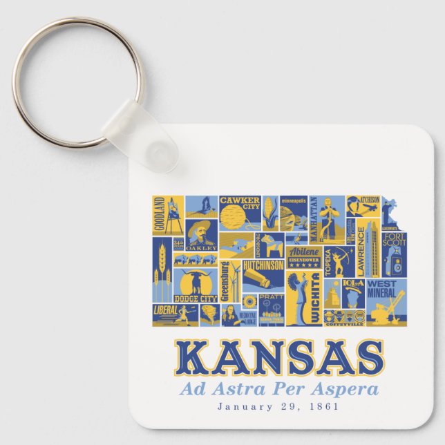 Porte-clés Kansas : Ad Astra Per Aspera -Porte - clé (Recto)