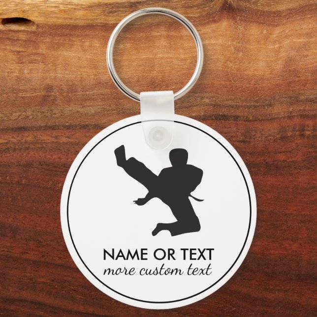 Porte-clés Karate d'arts martiaux personnalisés Nom personnal (Recto)