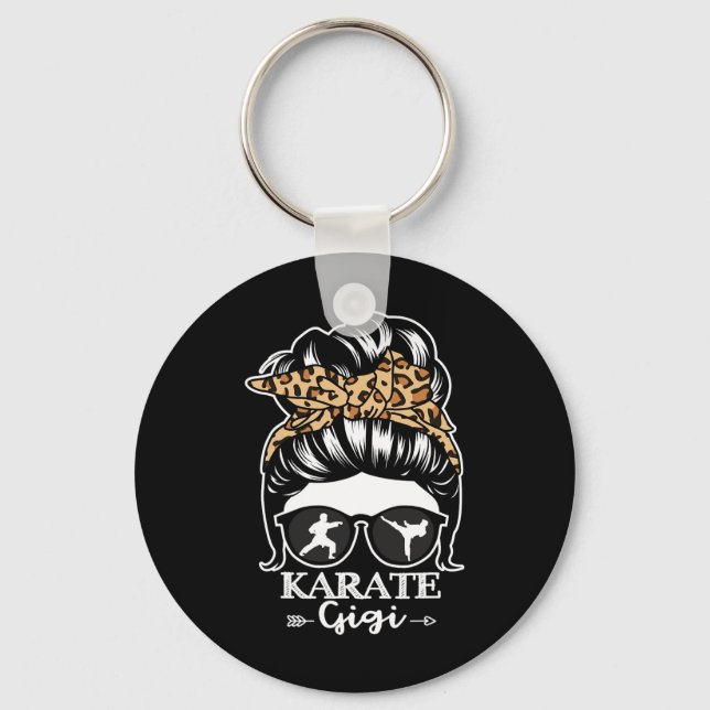 Porte-clés Karate Gigi Messy Bun Hair Funny Karate Fighter Gi (Recto)