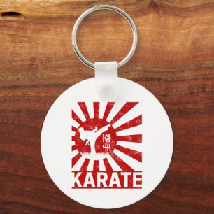 Porte-clés Karate Martial Arts avec design Vintage japonais