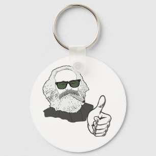Porte-clés Karl Marx fumeur avec lunettes de soleil