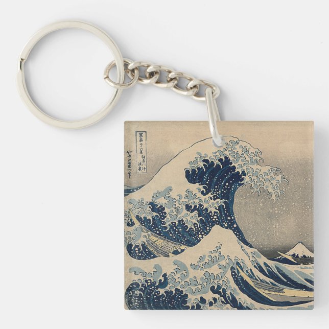 Porte-clés Katsushika Hokusai. La Grande Vague au large de Ka (Devant)