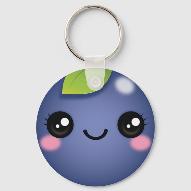Porte-clés Kawaii Blueberry Porte - clé (Recto)