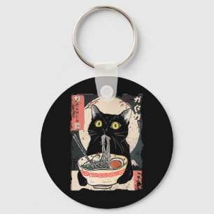 Porte-clés Kawaii Chat Manger Ramen nouilles Amusant Anime Ca