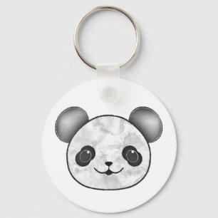 Porte-clés Kawaii Panda Dessin En Noir Et Blanc