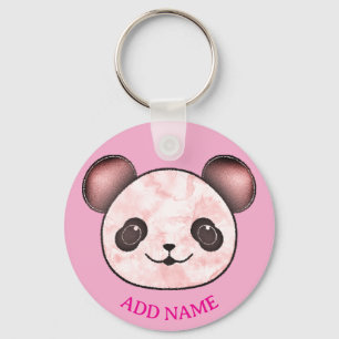 Porte-clés Kawaii Panda Dessin En Rose