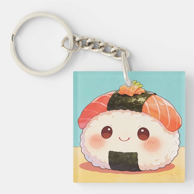 Porte-clés Kawaii Salmon Nigiri Keychain (Devant)