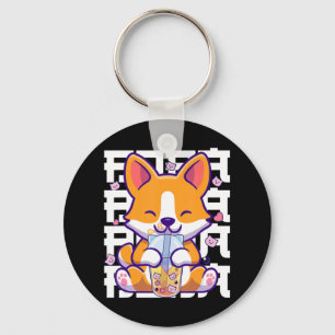 Porte-clés Kawaii Shiba Inu Chien Bug Tea Boba Anime Cadeaux 