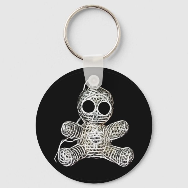 Porte-clés Kawaii White Voodoo Doll Funny Magic Toy (Recto)