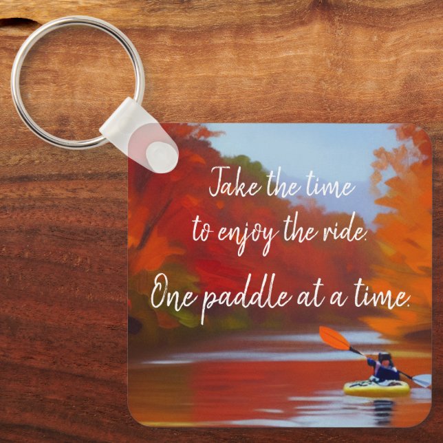 Porte-clés Kayaking à l'automne Porte - clé personnalisé (Recto)