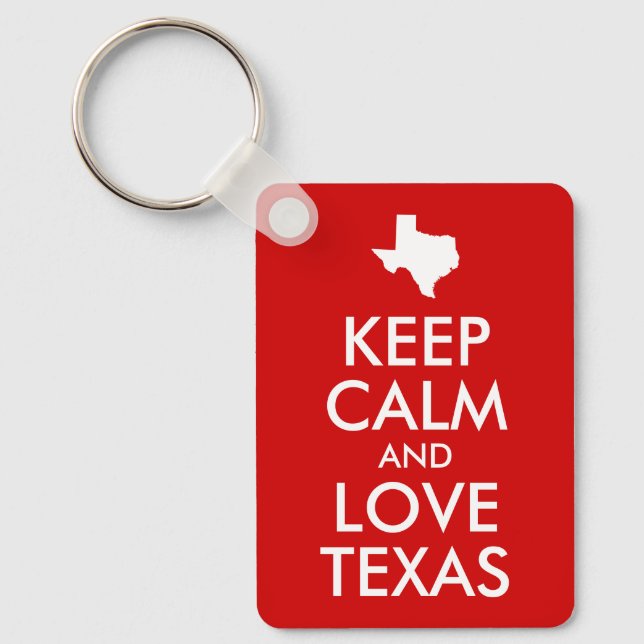 Porte-clés Keep Calm and Love Texas (Recto)